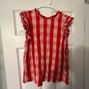 LOFT checkered Blouse NWT Medium
